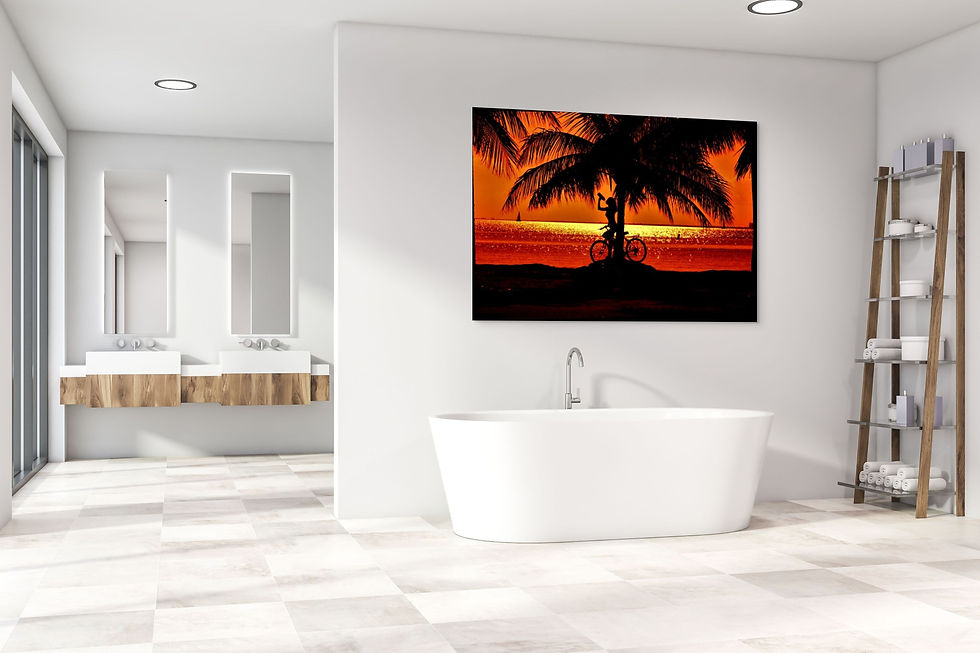Thumbnail: Image of a woman and her bicycle under a palm tree in Miami.