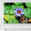 Thumbnail: Purple Water Lily with vibrant green leaves as Wall Art Decor.