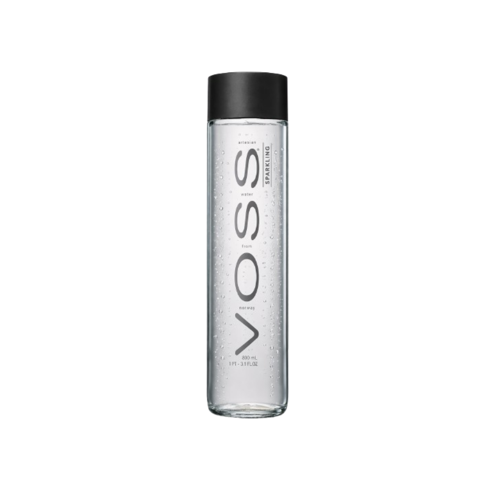 Água Voss Sparkling Mineral Premium 800 ml | Garrafa de Vidro com Gás