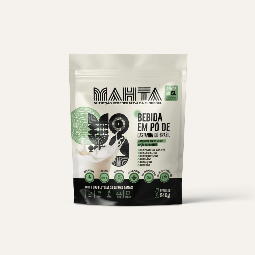 Bebida Vegetal em Pó de Castanha do Brasil 240g | Mahta