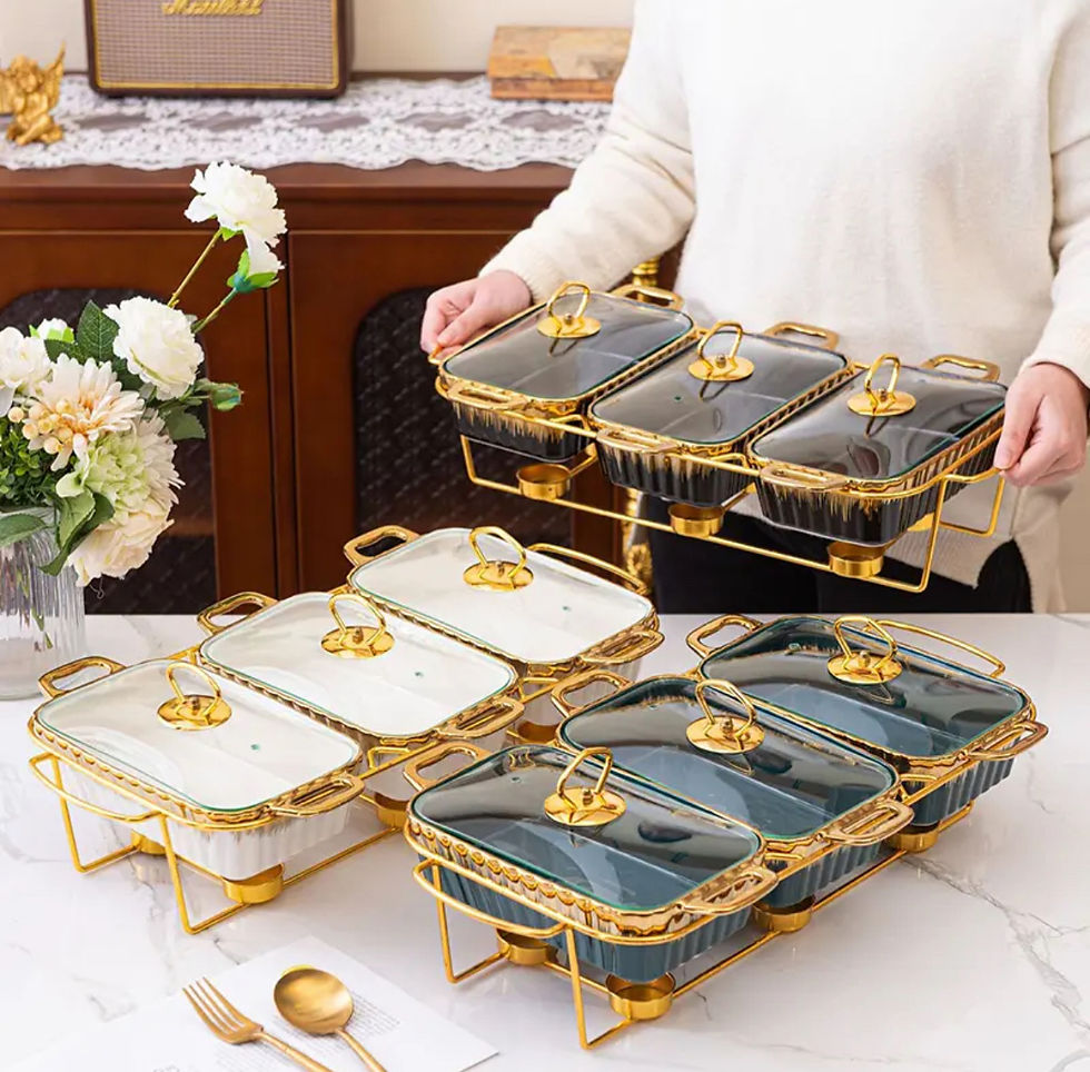 Thumbnail: Product: Ceramic Chafing Dish Porcelain Casserole Set