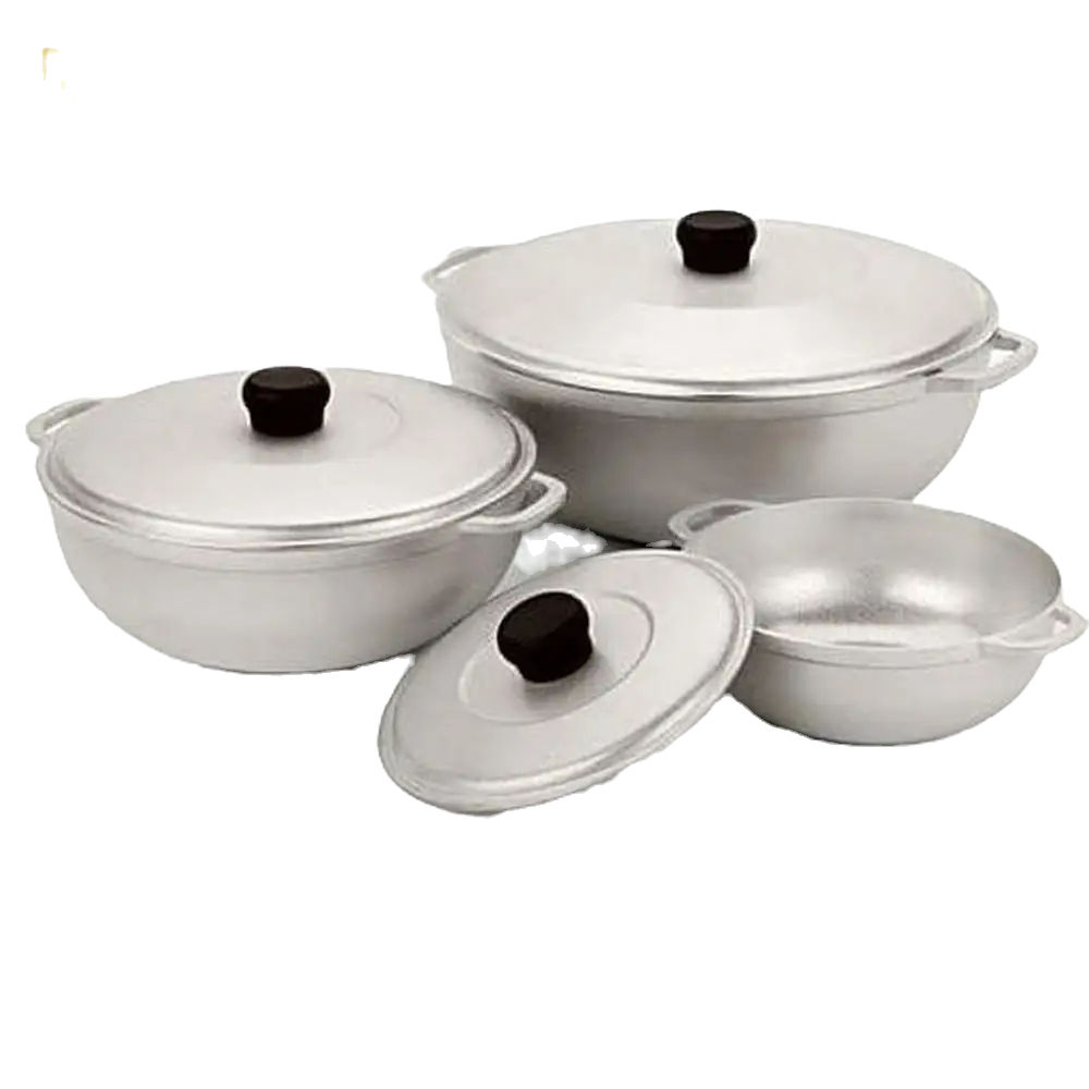 BakeCraft Tools 3-piece caldero cookware set cast aluminum – traditional Hispanic rice and bean pots