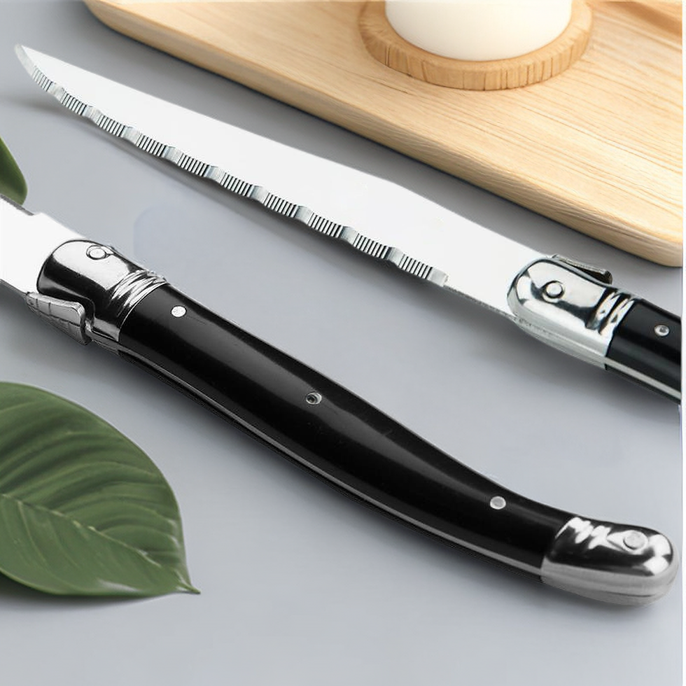 Thumbnail: 9" Laguiole Serrated Steak Knife Set