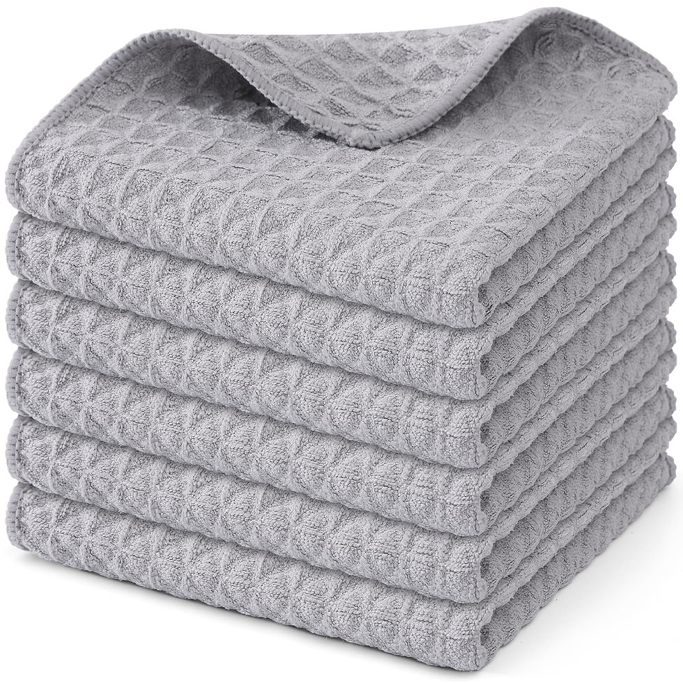 Thumbnail: BakeCraft Tools premium microfiber kitchen towels pack of 8 – absorbent waffle weave dish cloths