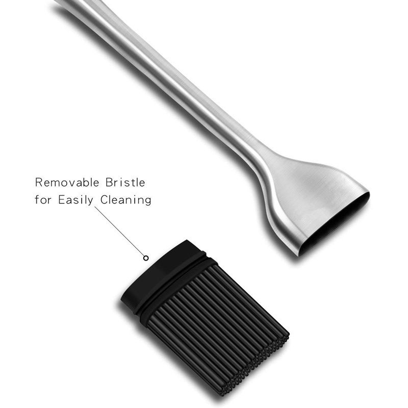 Thumbnail: BakeCraft Tools stainless steel silicone basting brush with heat-resistant bristles – premium BBQ and pastry tool