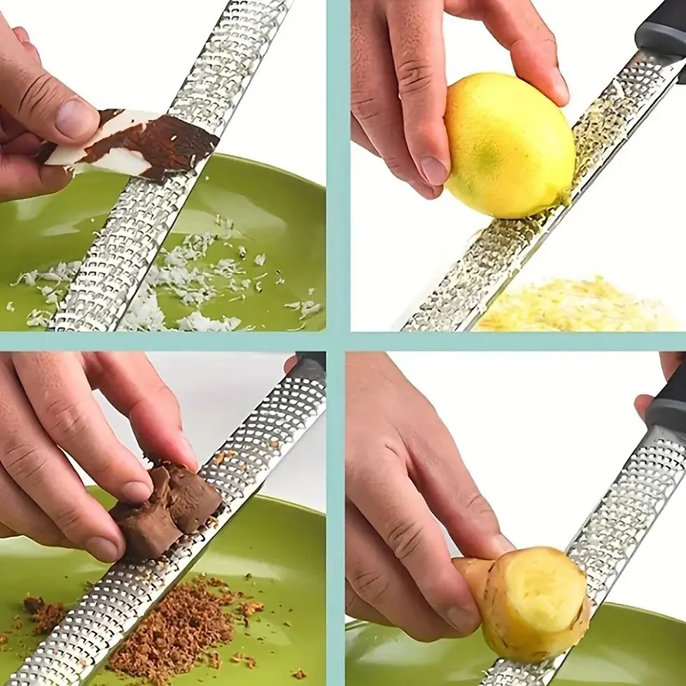 Thumbnail: BakeCraft Tools stainless steel zester grater with non-slip handle – best microplane for lemon and cheese