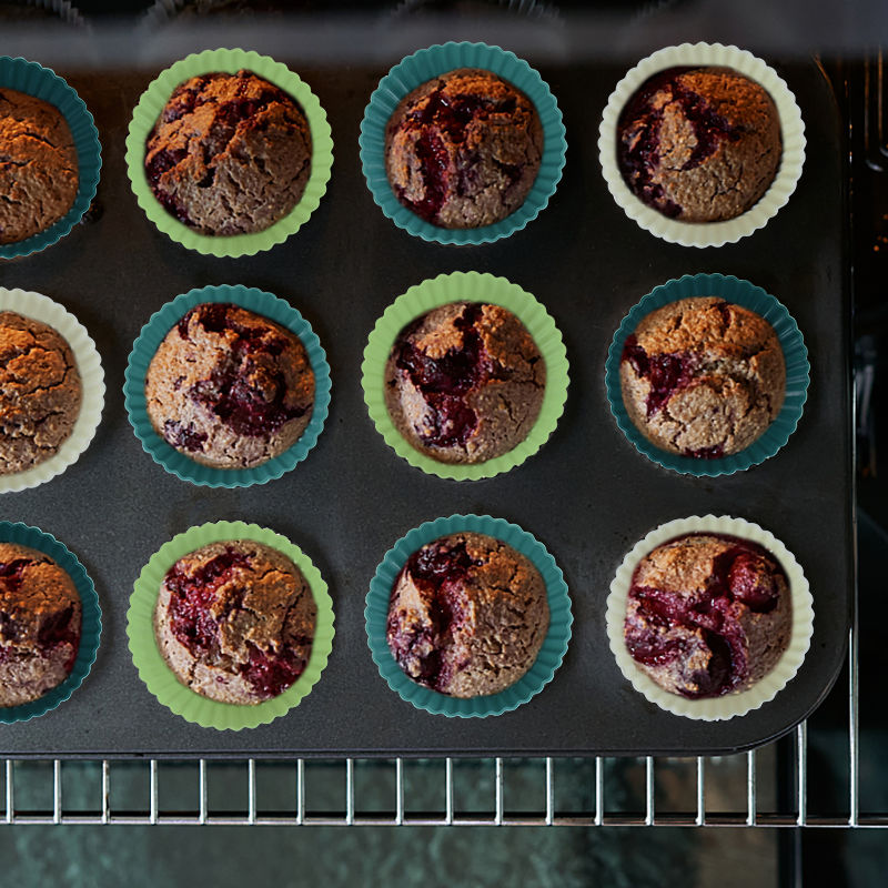 Thumbnail: 12pcs-silicone-muffin-cupcake-liners-nonstick