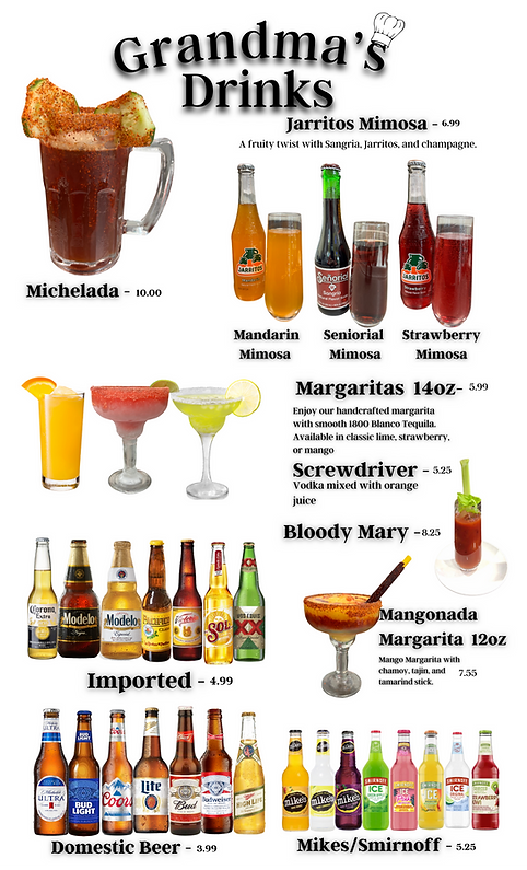 Laporte Margaritas, Beer, Mimosas