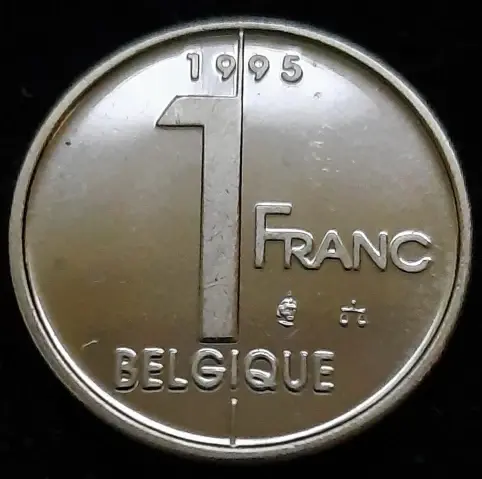 Прев'ю: Бельгія 1 франк 1995 BU