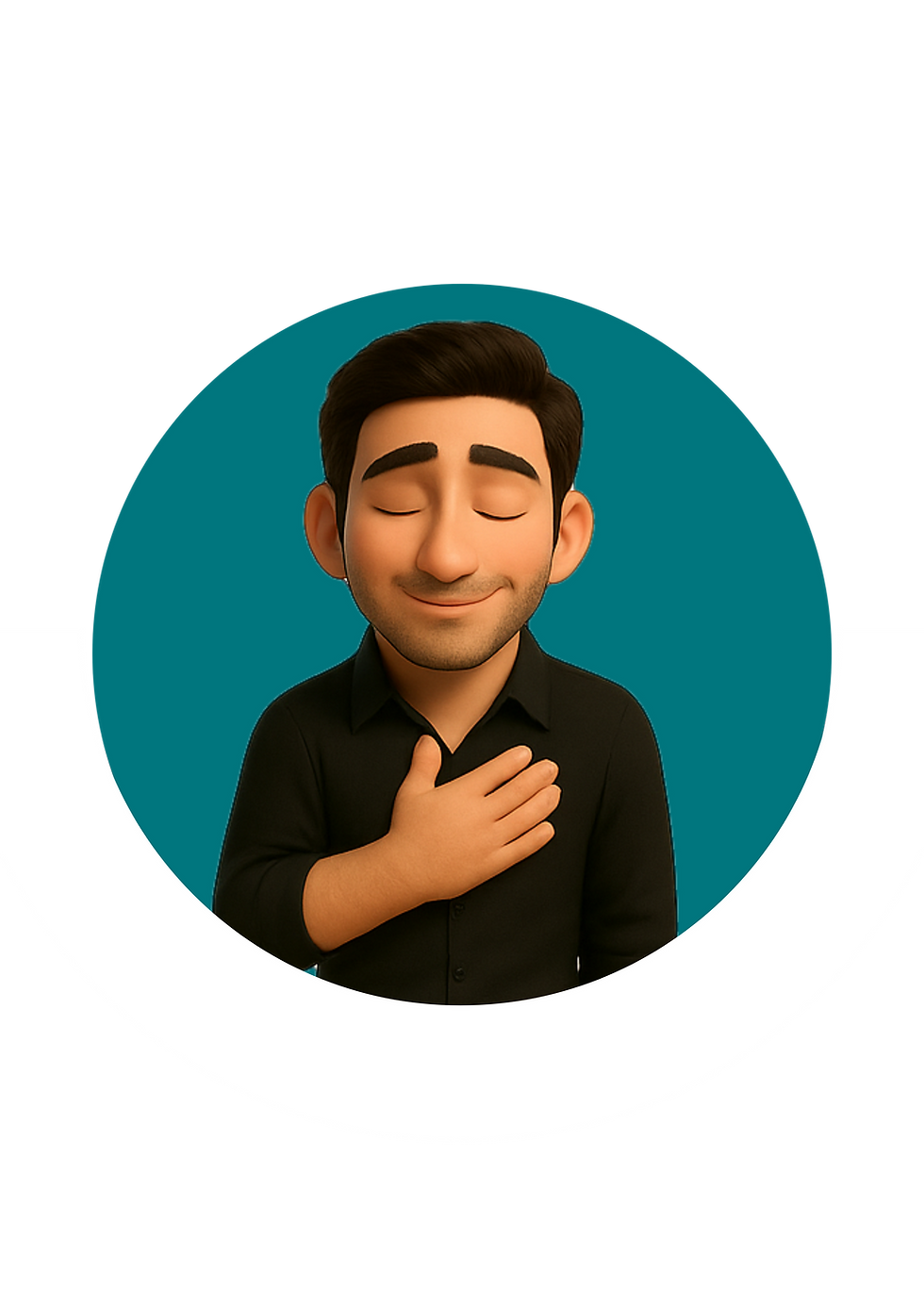 אימוג'י של חן עם היד קרוב ללב