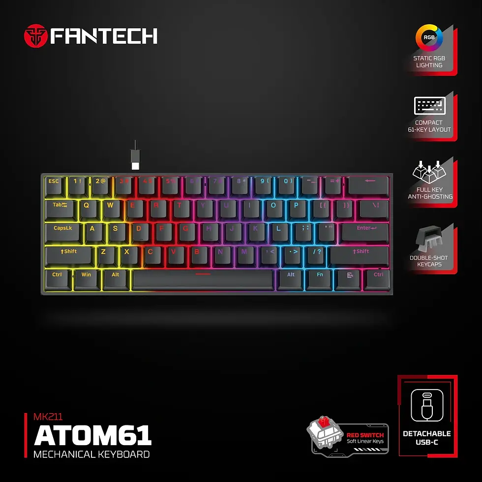 תמונה ממוזערת: FANTECH MK211 ATOM61 Mechanical Gaming Keyboard
