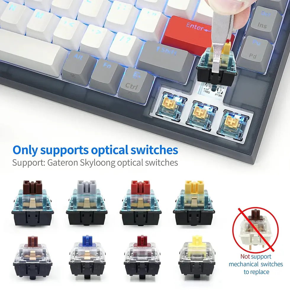 תמונה ממוזערת: SKYLOONG GK75 Double Shot - GreyWhite (Optical)