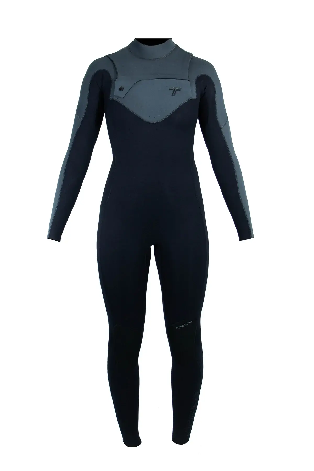 Long John 3.2 mm Ella Zip - Chest Zip - Preto / Chumbo