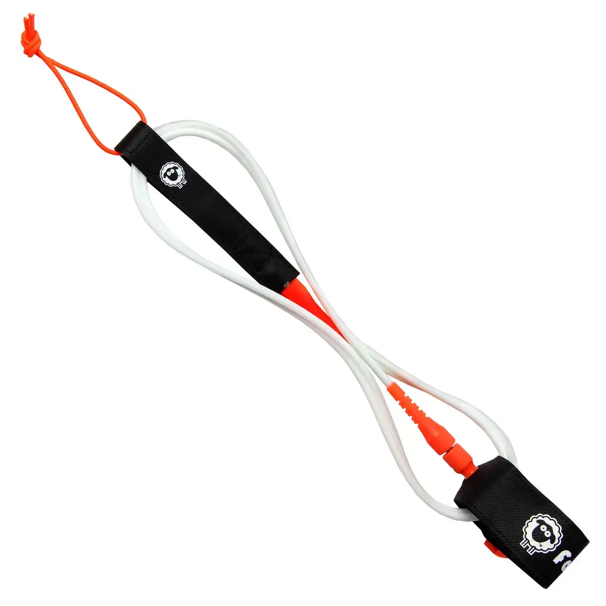 Leash Farms - 6´´ 6Mm - LITE SERIES BRANCO/LARANJA