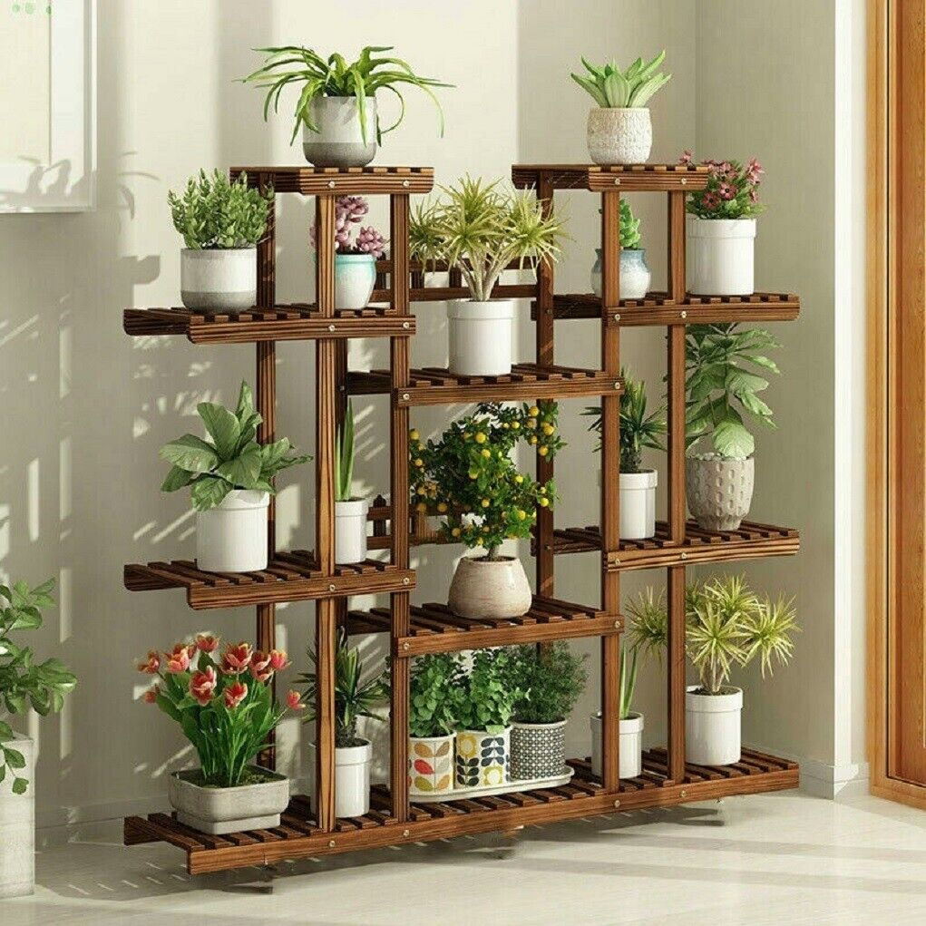 Wooden Plant Shelf Flower