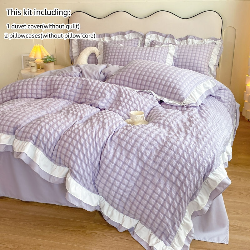 Thumbnail: 3-Piece Solid Color Duvet Cover Set