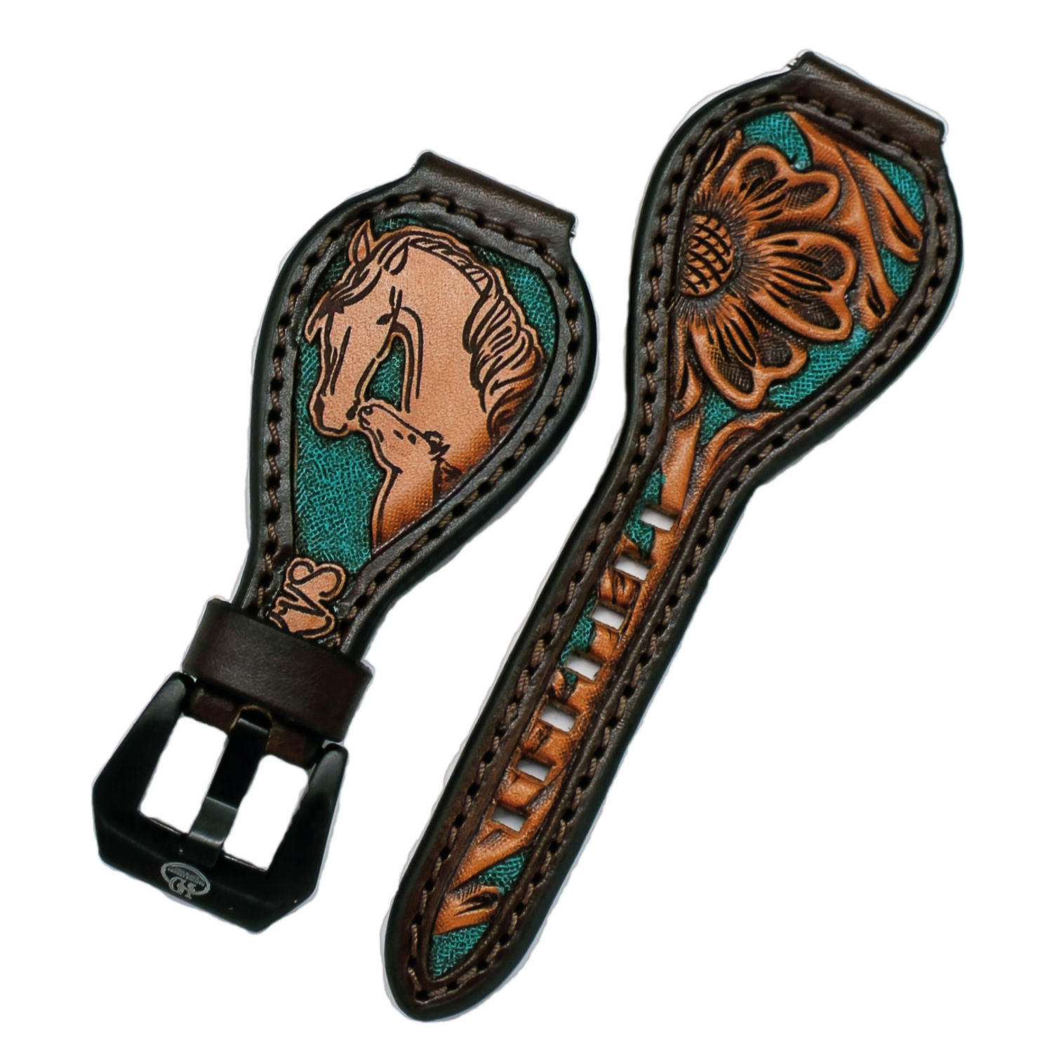 Leather Watch Band, KVS Signature Series, TQ Background_Mare/Foal