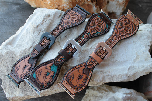 Leather Watch Band, KVS Signature Series, TQ Background_Mare/Foal