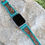 Thumbnail: Leather Watch Band - Hand Carved Floral Design, Turquoise