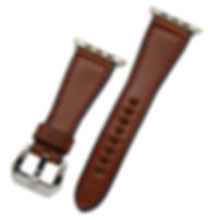 Leather watch band- English Bridle leather, Med.Brown with Red thre