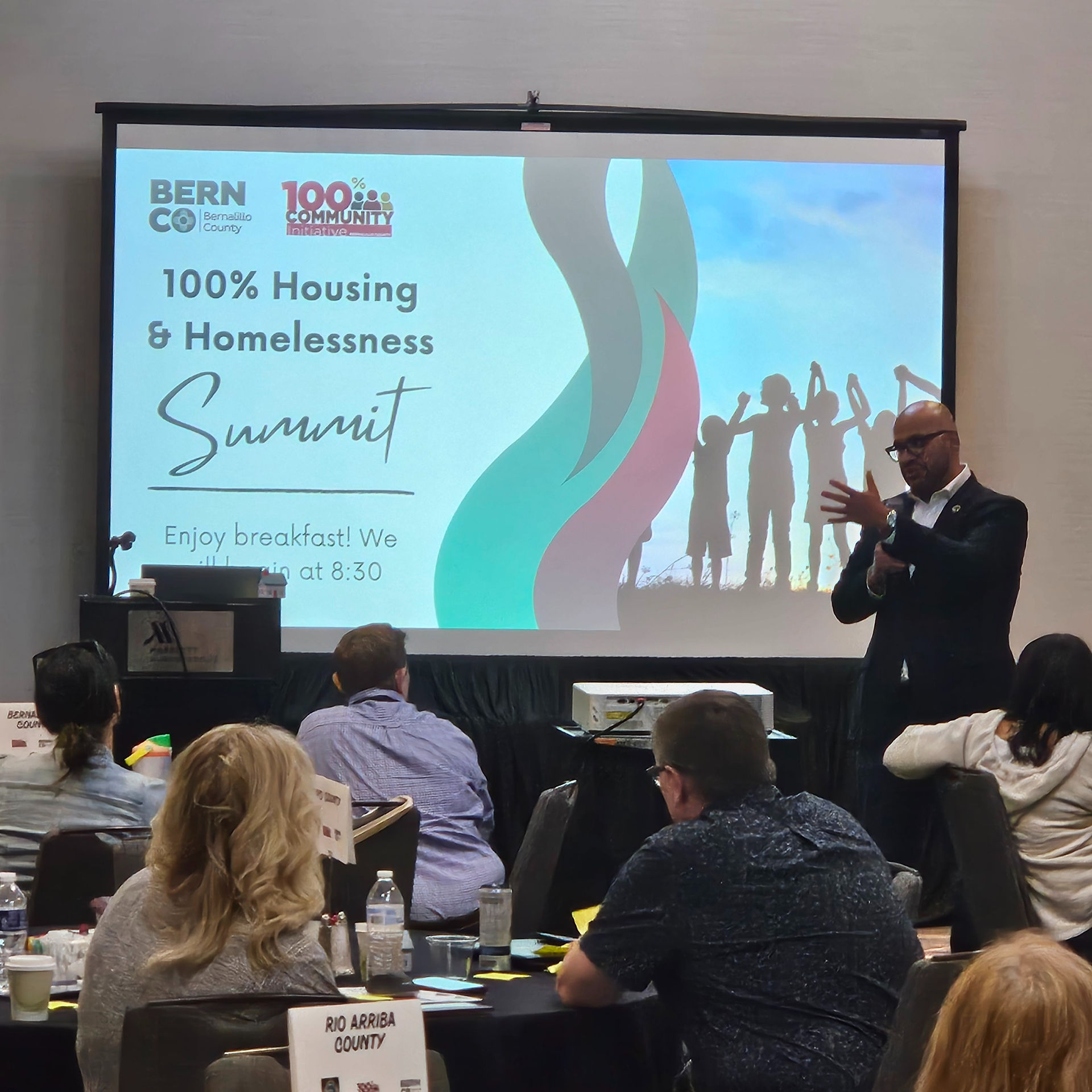 NM House Speaker Javier Martinez welcomes participants to the Housing Summit