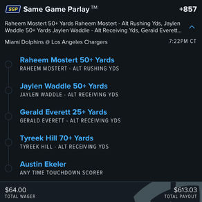 #SNF parlay!! Congrats on big day guys !