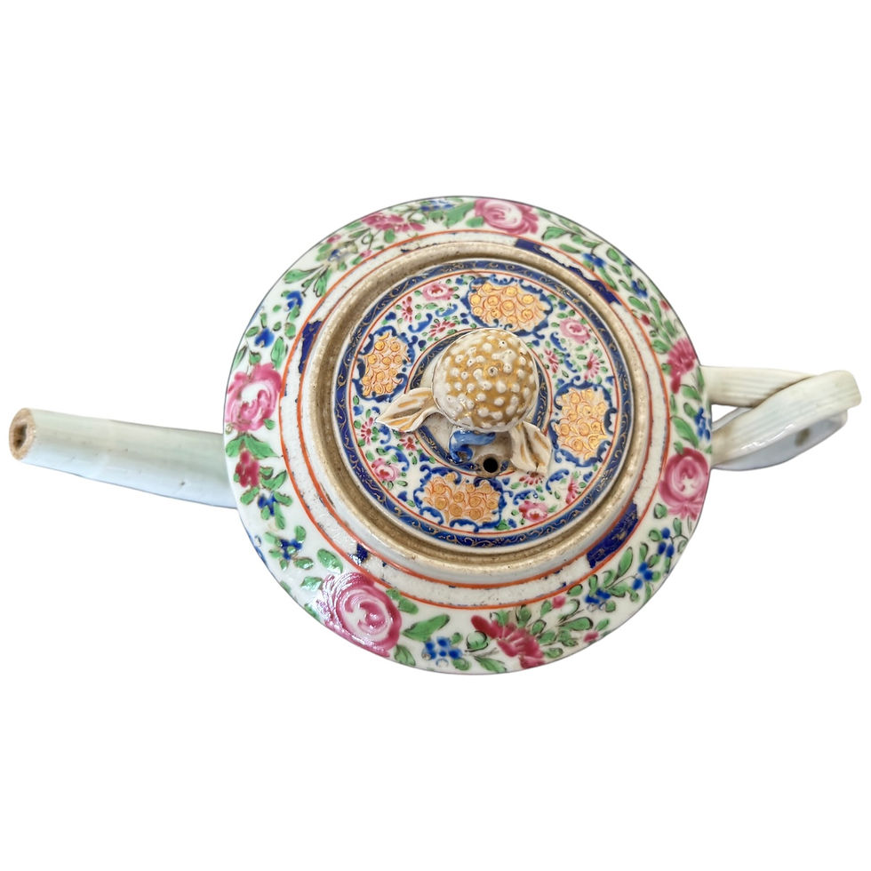Miniatura: Bule em porcelana companhia das índias padrão família rosa