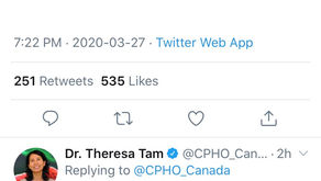 Canada’s chief health officer tweets about COVID-19 Concerns; Critical time to flatten the  curve 