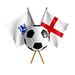 England flags crossed over with soccer b