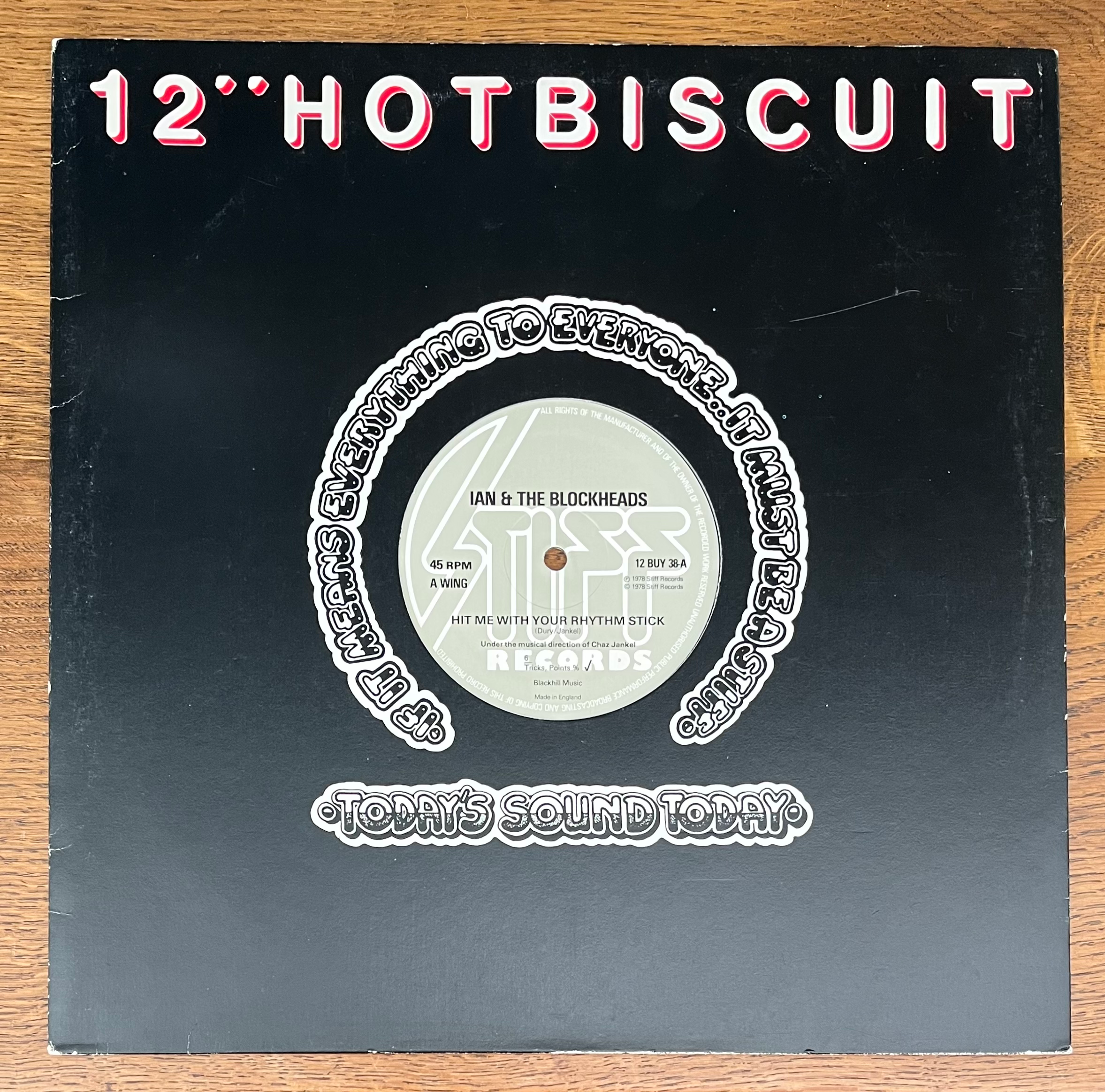 IAN & THE BLOCKHEADS - Hit Me With Your Rhythm Stick 12" Single