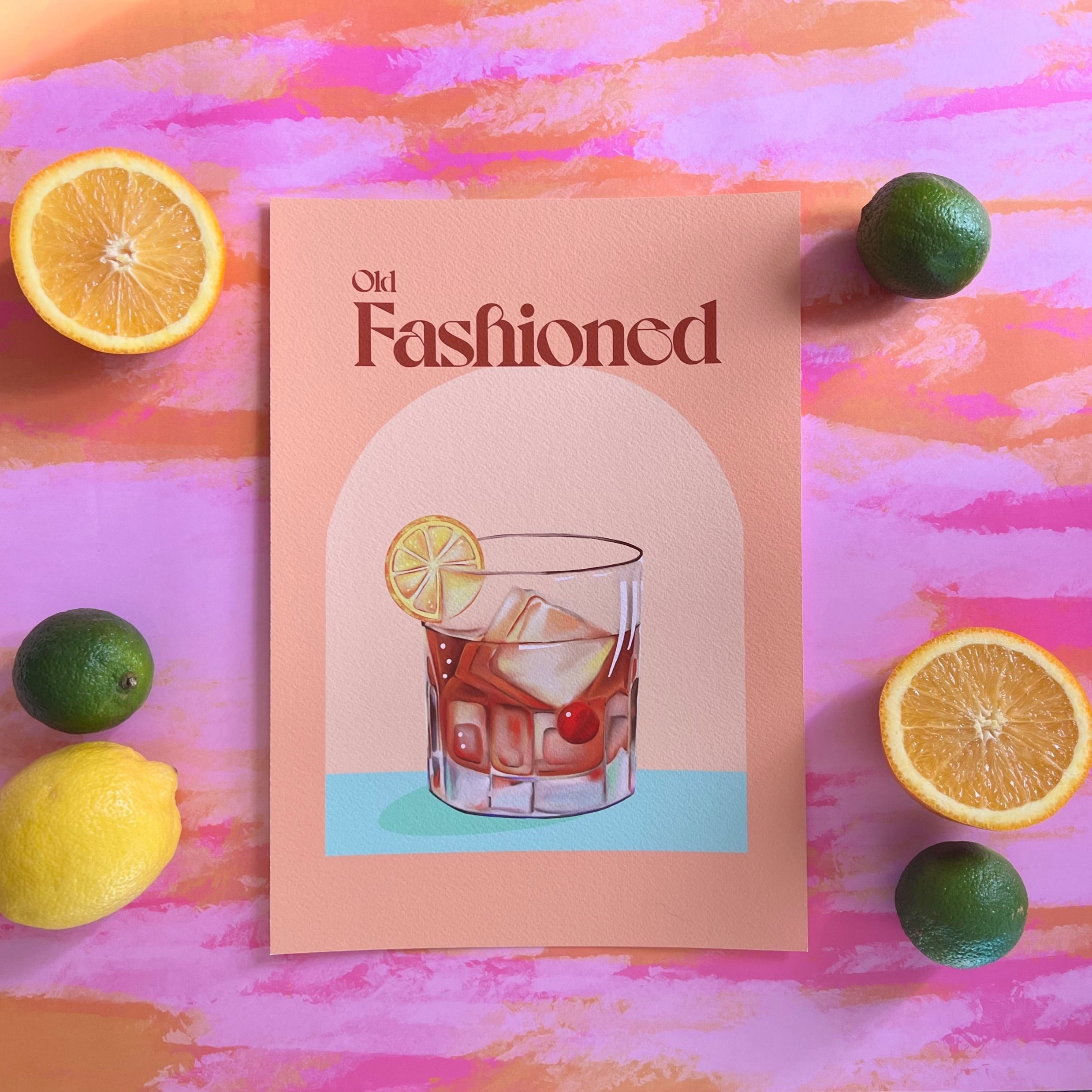 Old Fashioned Cocktail Modern art print