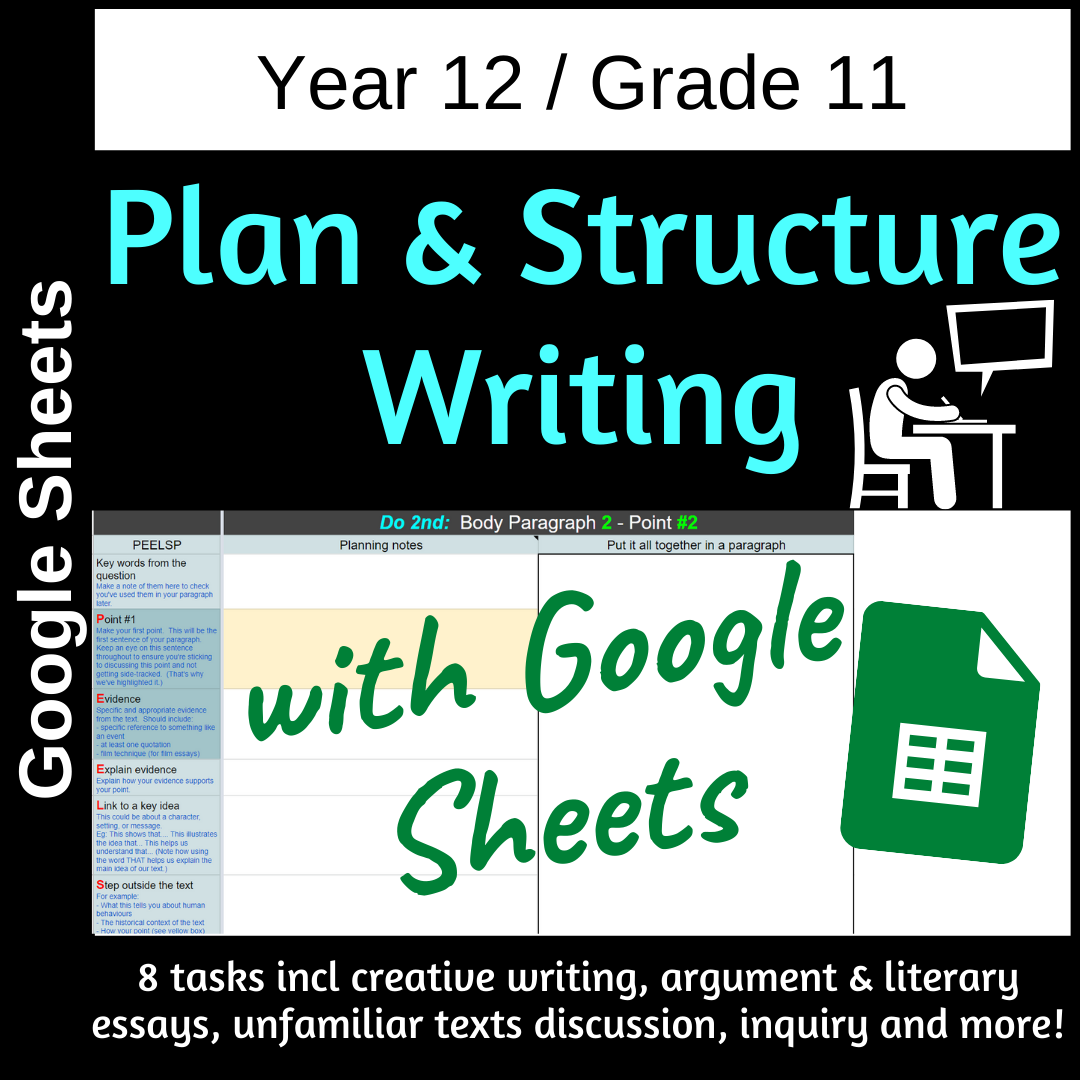 Plan and Structure Writing - 8 genre for Year 12