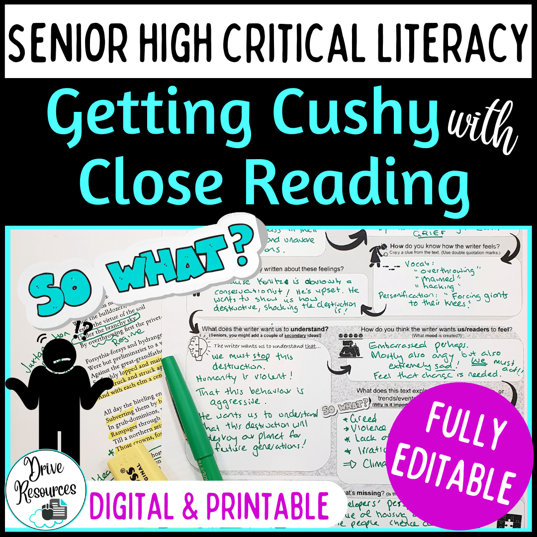 Getting Cushy with Close Reading - Unfamiliar Texts