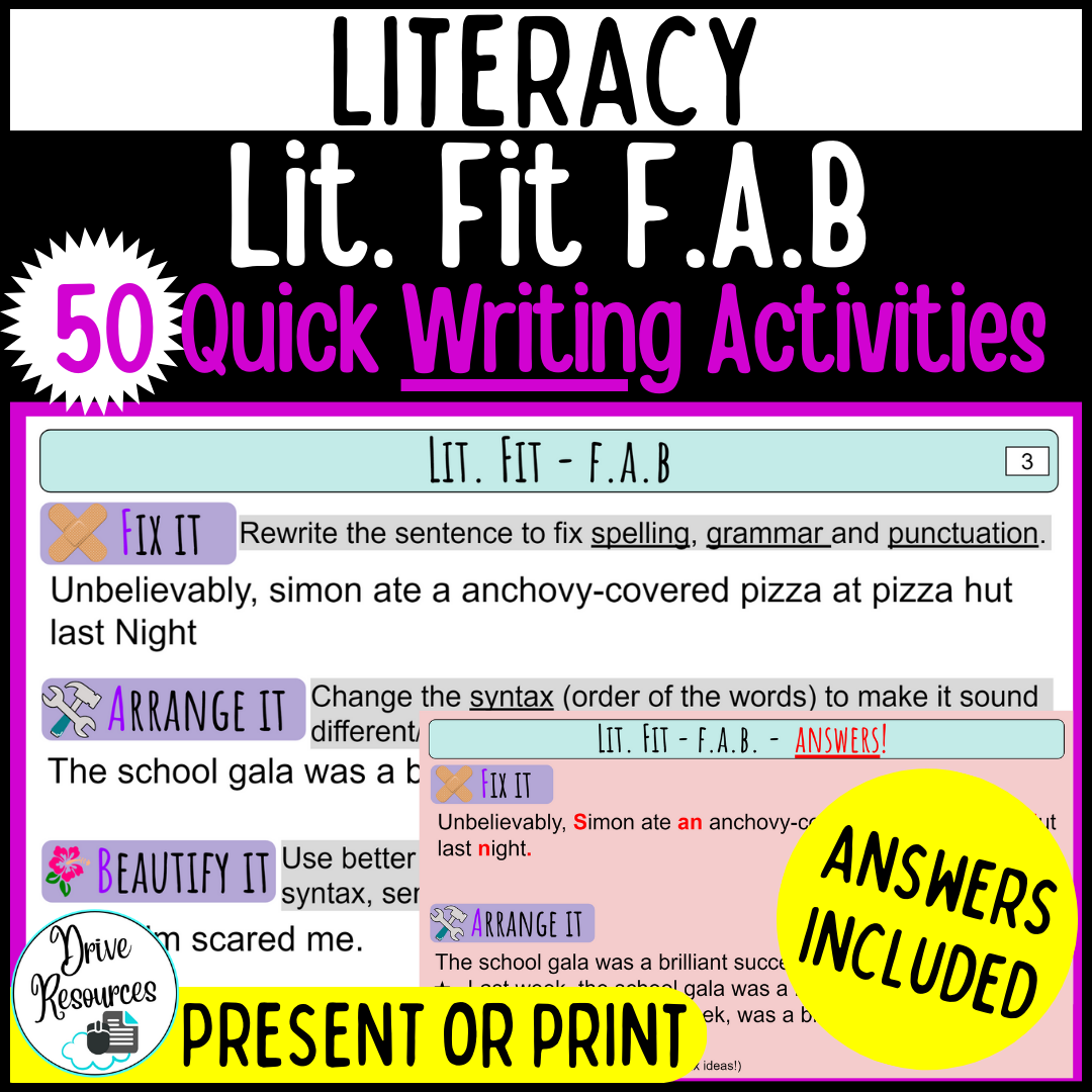 Literacy skills for writing