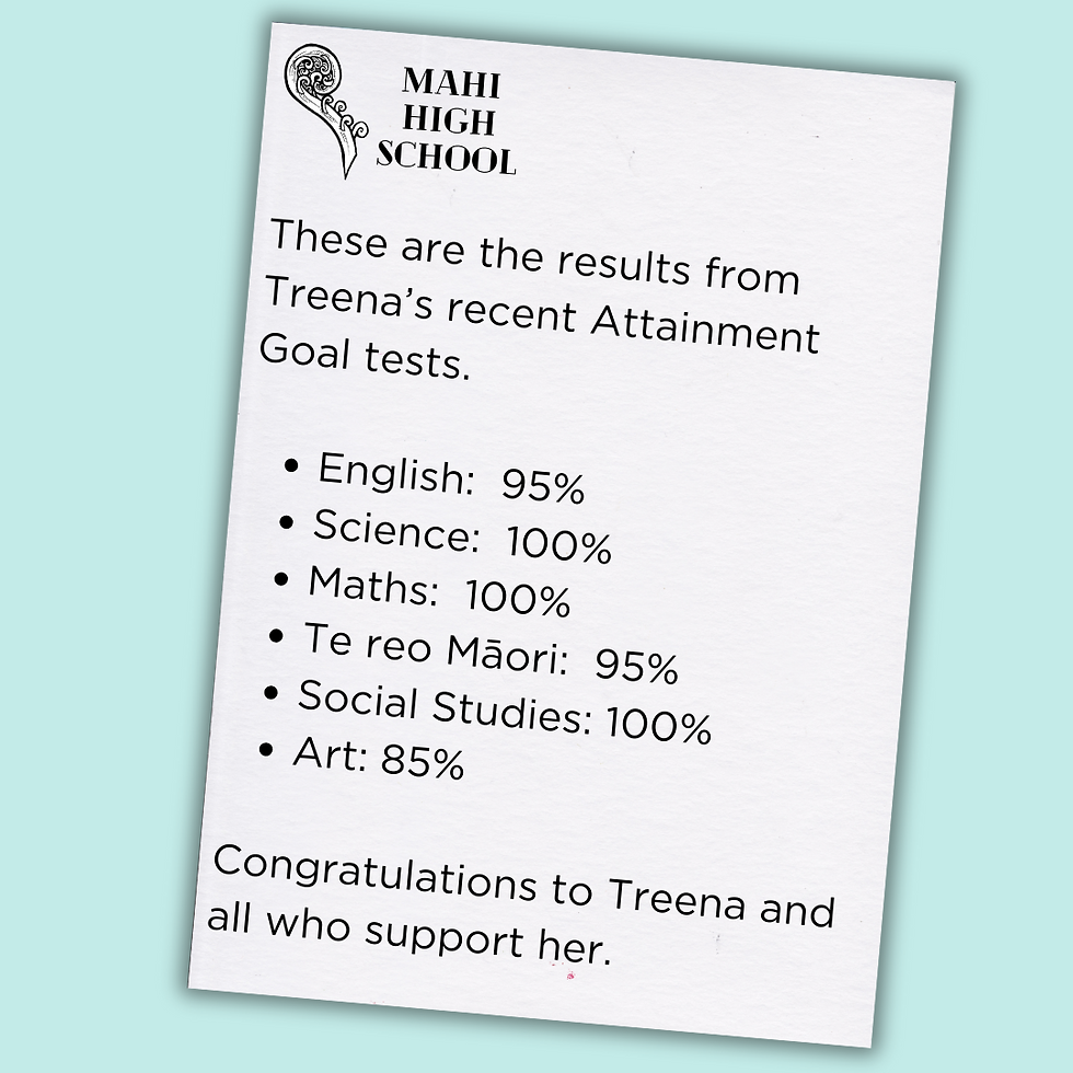 Report showing how a student achieved academic success