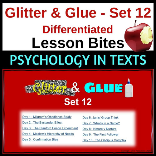 Glitter and Glue Lesson Bites Set 12 Psychology Bites Drive Resources