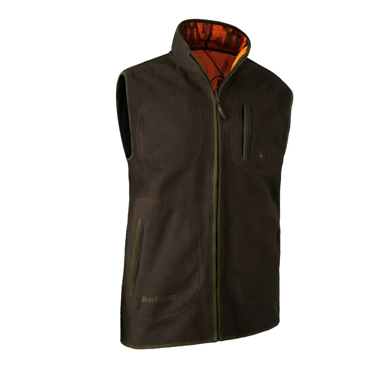 Deerhunter Gamekeeper Bonded Fleece Waistcoat (Graphite Green & Orange)