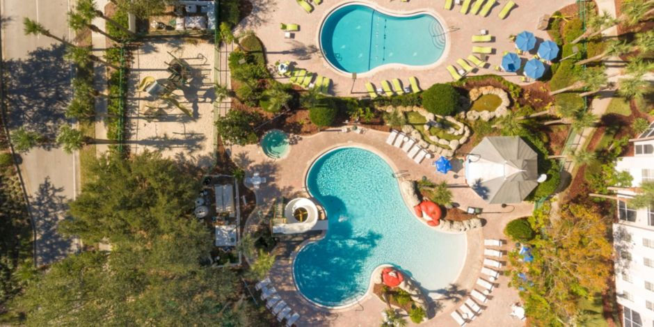 2 pools - calypso - overhead view
