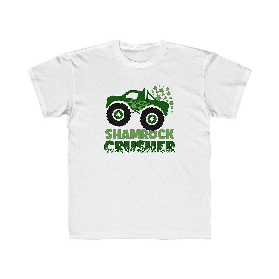 "Shamrock Crusher" Kids Regular Fit Tee for St. Patrick's Day