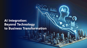 Illustration showing AI integration across business and technology systems