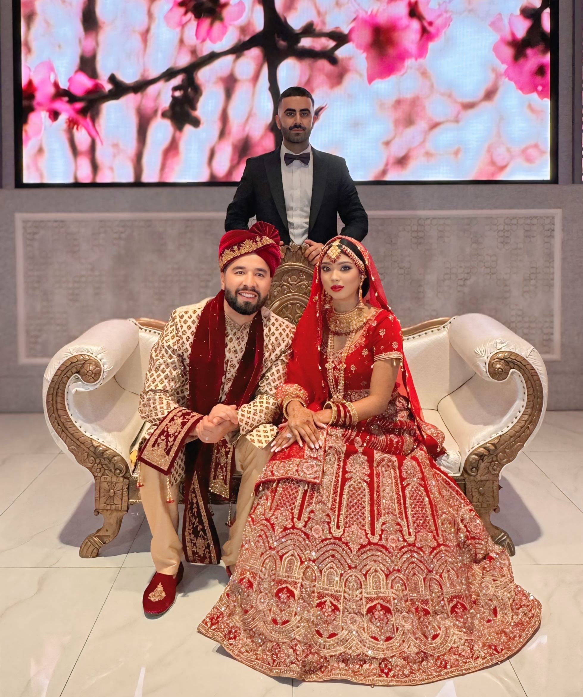DJ Pooya with an Indian wedding couple