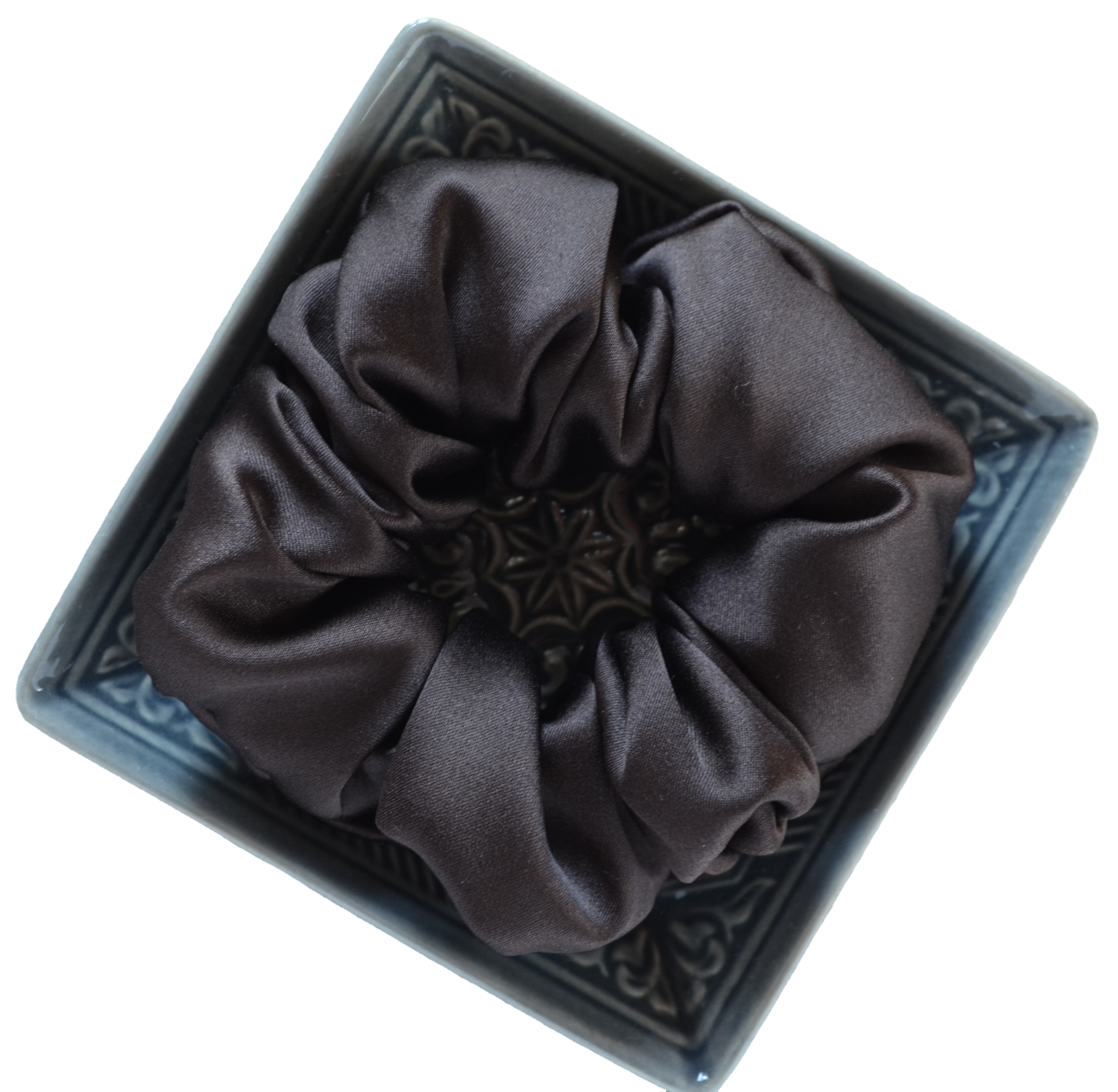 Gumka jedwabna brązowa klasyczna do włosów