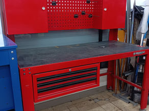 中古 収納付ツールカート、ワークステーション（作業台） 出張にてお買取りさせて頂きました。