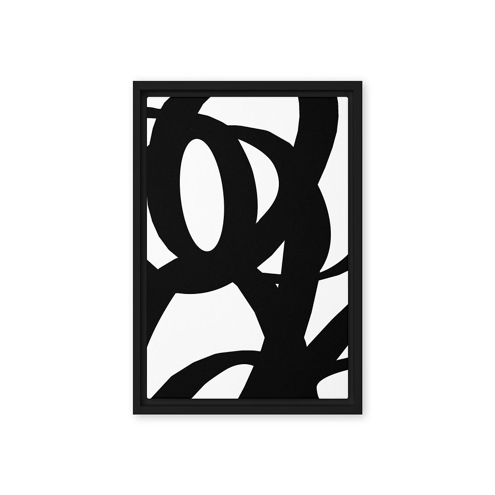 Thumbnail: Calligraphy Ribbons B Framed Canvas