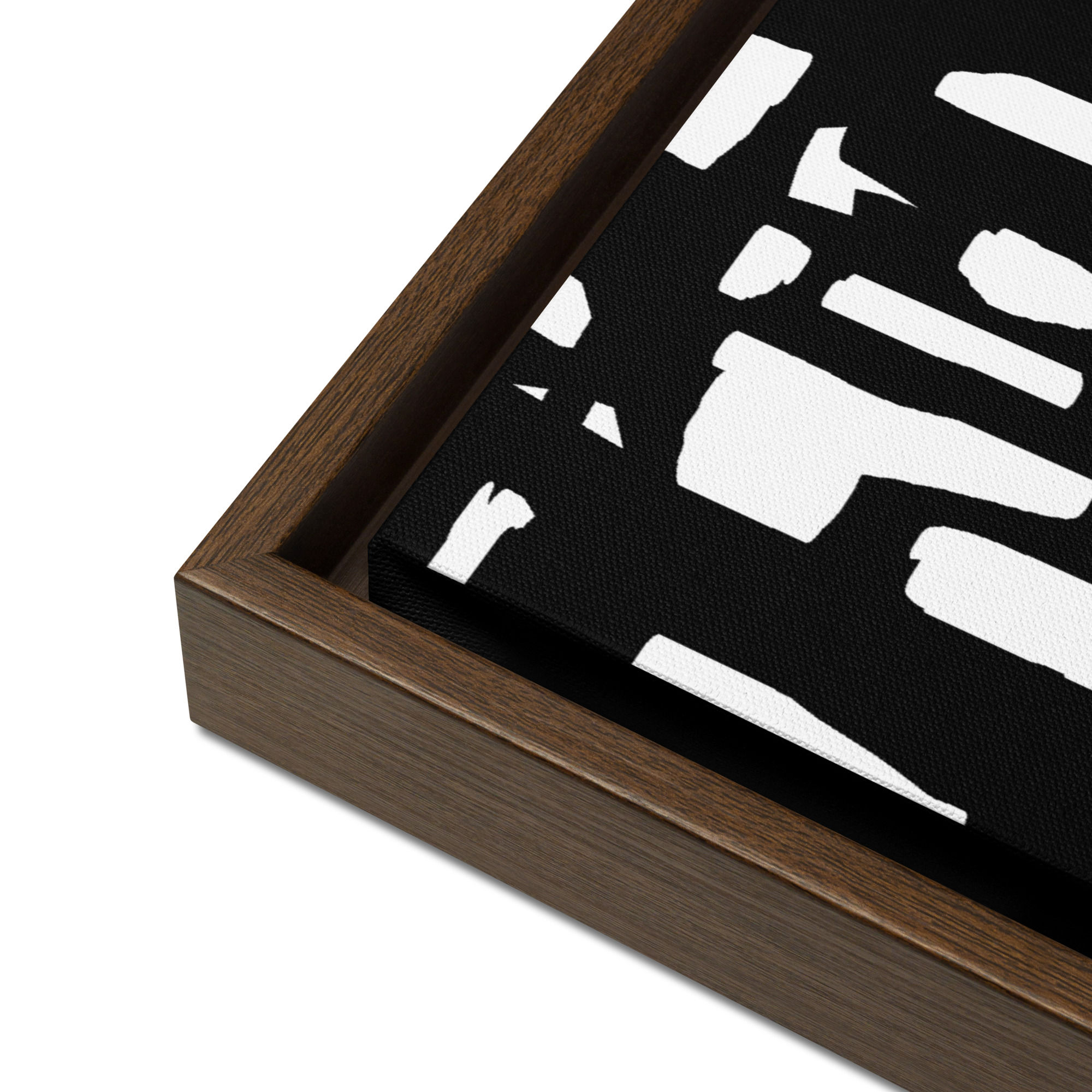 Black Pixel Framed Canvas Art