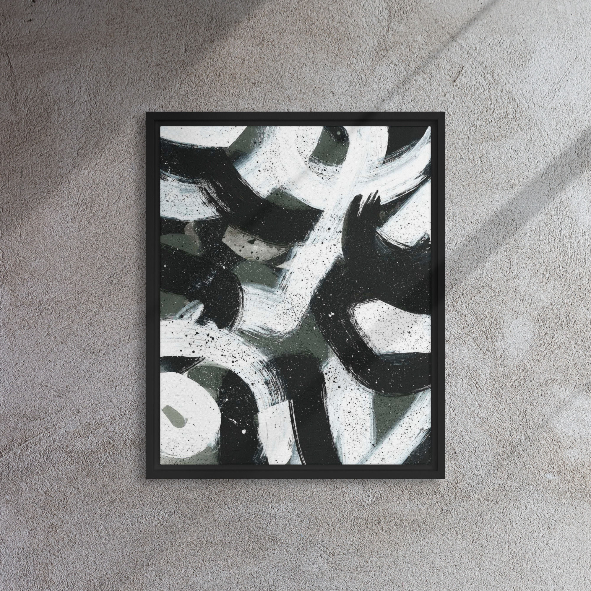 Cement & Sand D Framed canvas