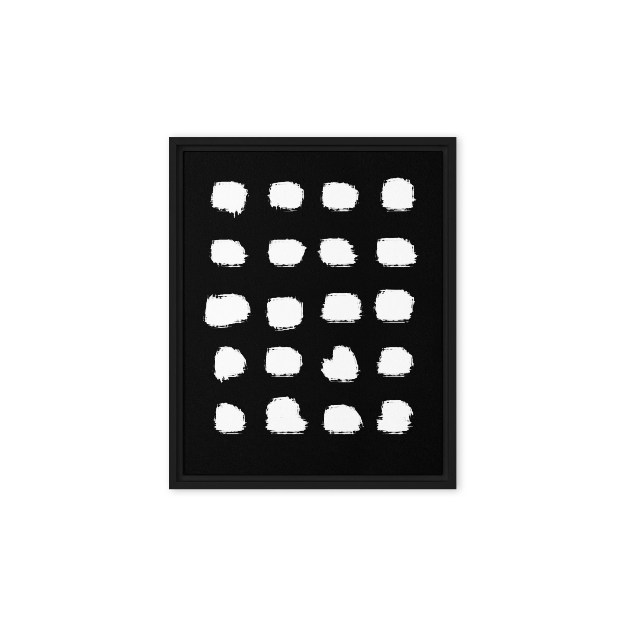 Smudge Theory: 20 Tribes (Black) Framed Canvas