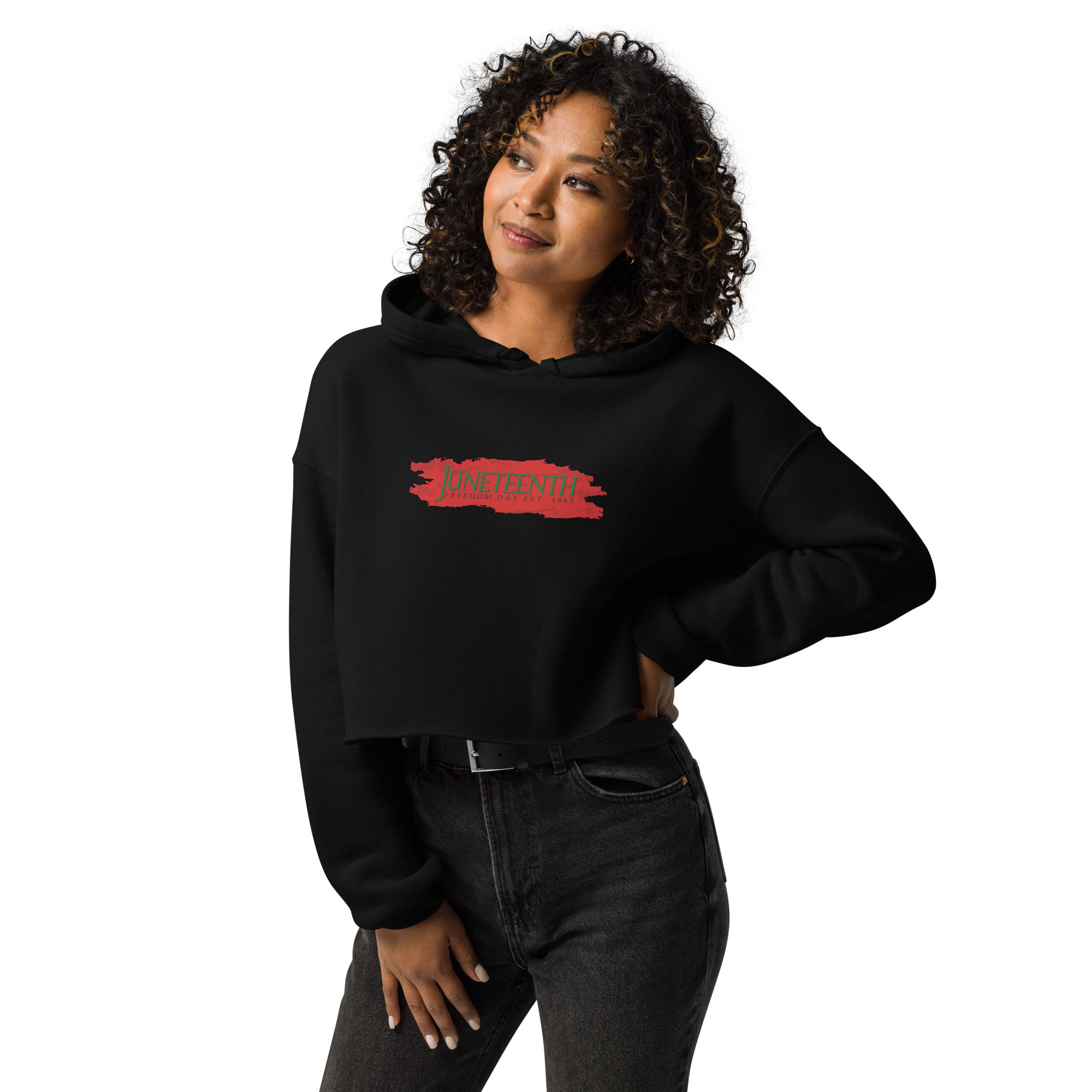 Juneteenth Freedom Day Crop Hoodie