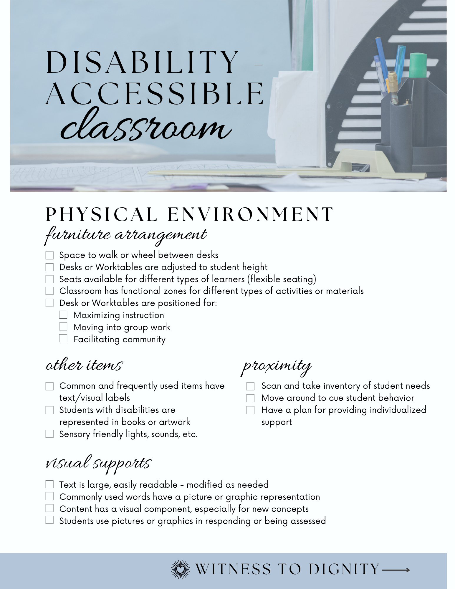 Disability Education Classroom | Checklist