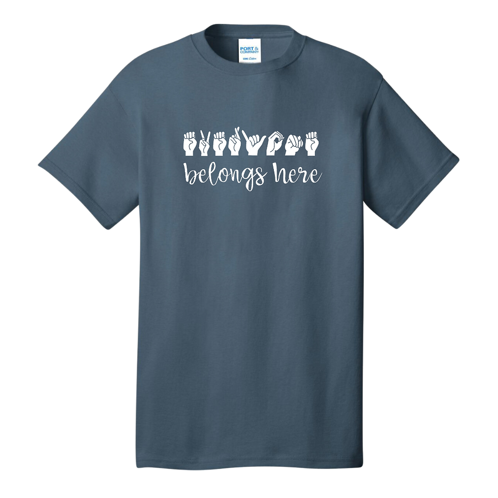 Thumbnail: Everyone Belongs Here | ASL t-shirt